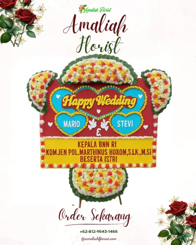 Karangan Papan Bunga Pernikahan di Lodaya